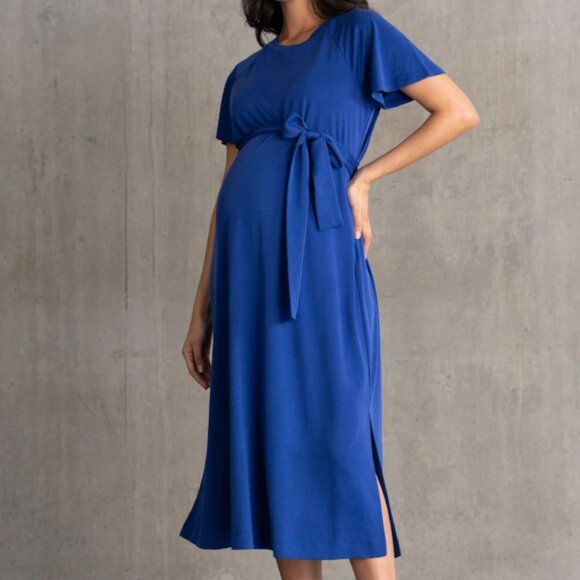 Seraphine Maternity Blue T-Shirt Dress - Picture 1 of 7